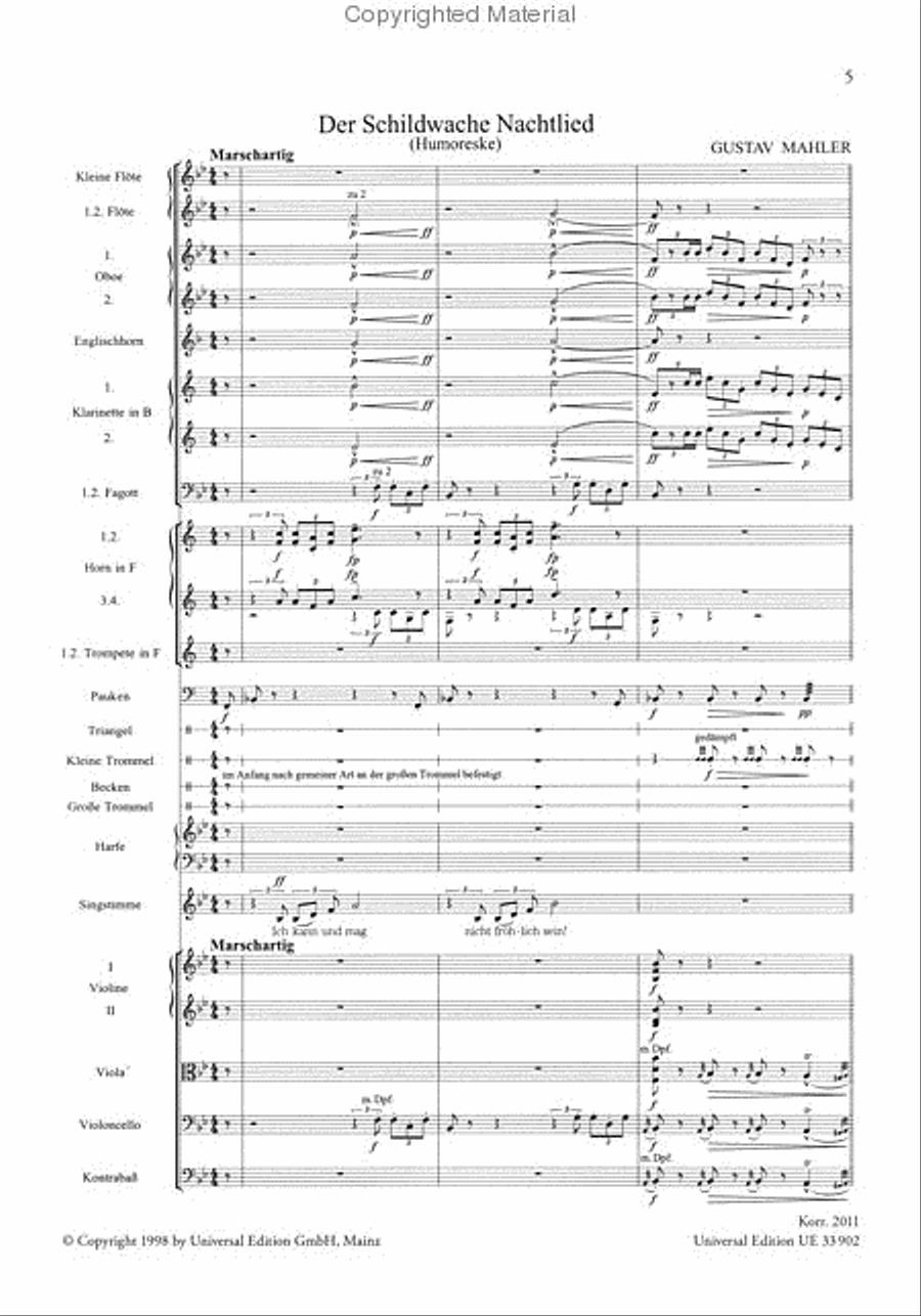 Des Knaben Wunderhorn Orchestra scores gallery preview page 2
