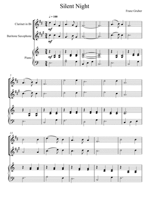 Franz Gruber - Silent Night (Clarinet and Baritone Saxophone Duet)