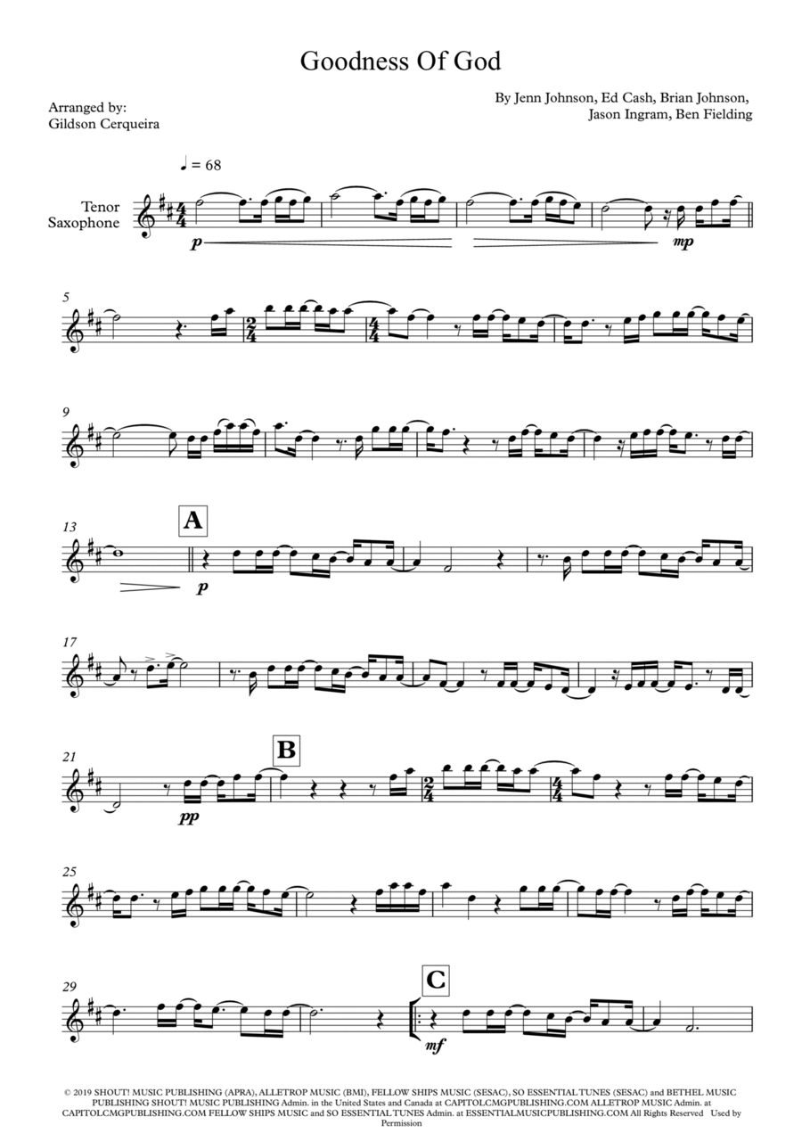 Goodness Of God Chamber Music scores gallery preview page 1