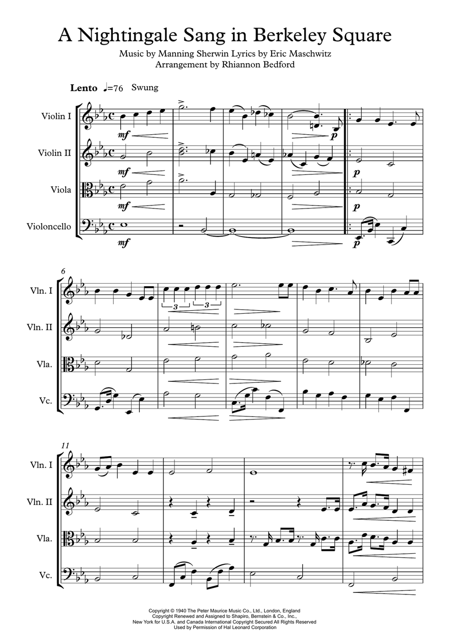 A Nightingale Sang In Berkeley Square