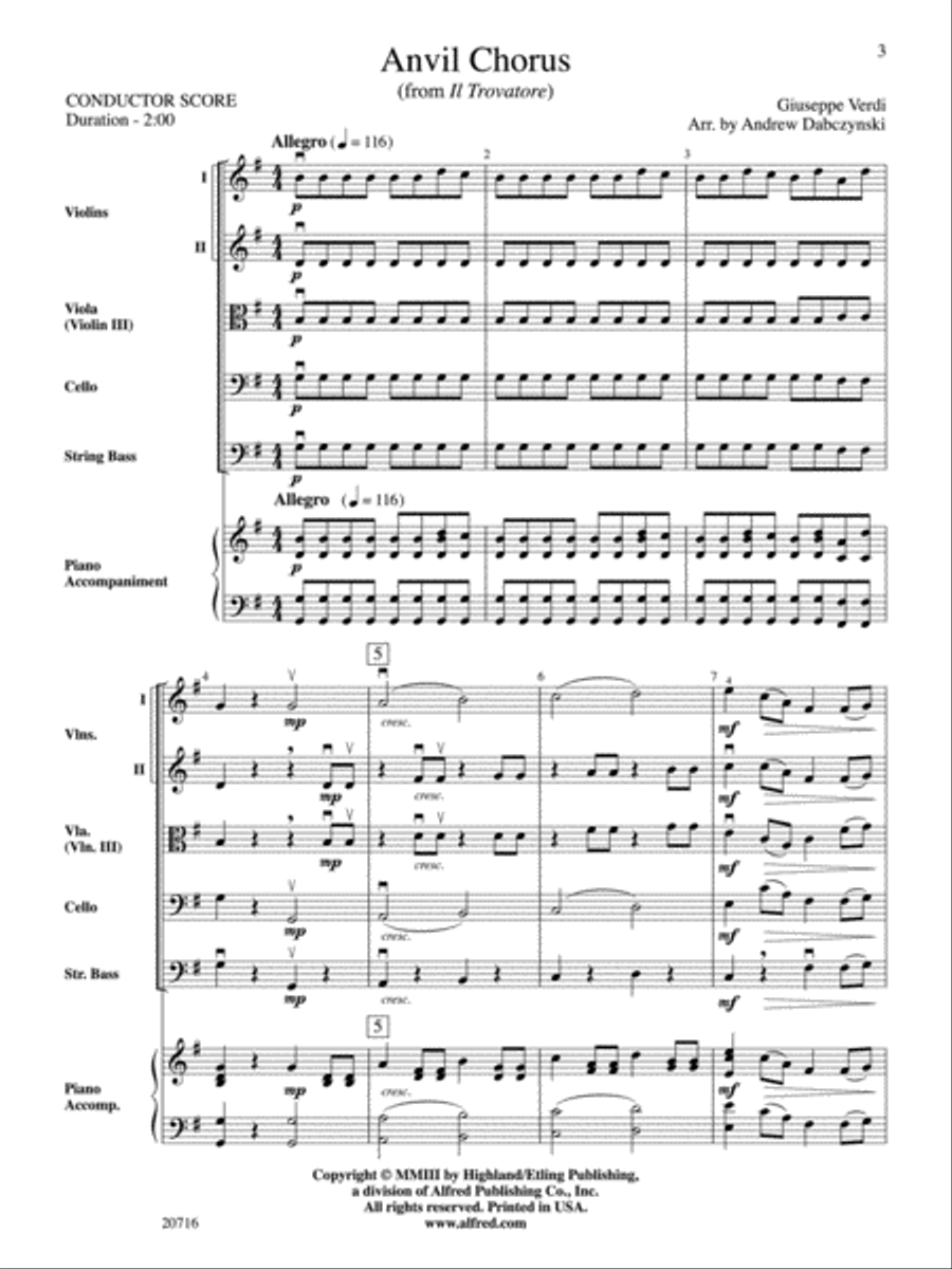 Anvil Chorus String Orchestra scores gallery preview page 2