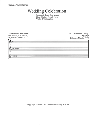 Wedding Celebration - Organ/Vocal Score