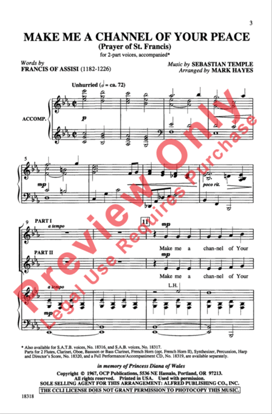 Make Me a Channel of Your Peace 2-Part scores gallery preview page 3
