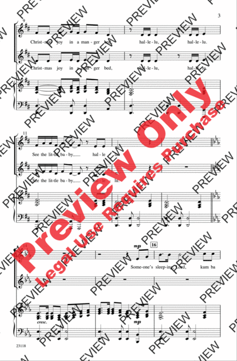 Christmas Kum Ba Ya Christmas Kum Ba Ya 2-Part scores gallery preview page 3