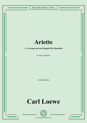 Loewe-Ariette,in b flat minor,for Voice and Piano