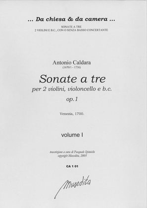 Book cover for Sonate a tre op.1 (Venezia, 1700)