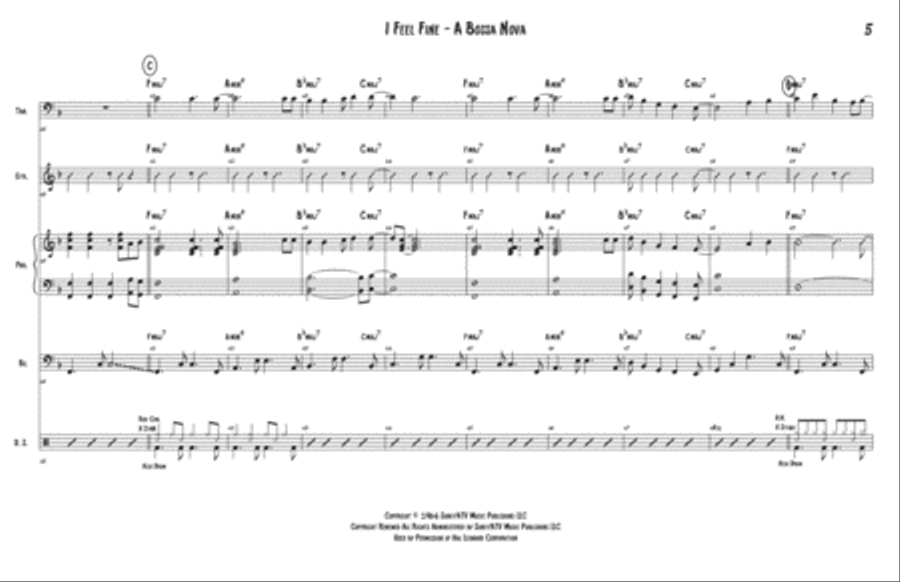 I Feel Fine Jazz Ensemble scores gallery preview page 5