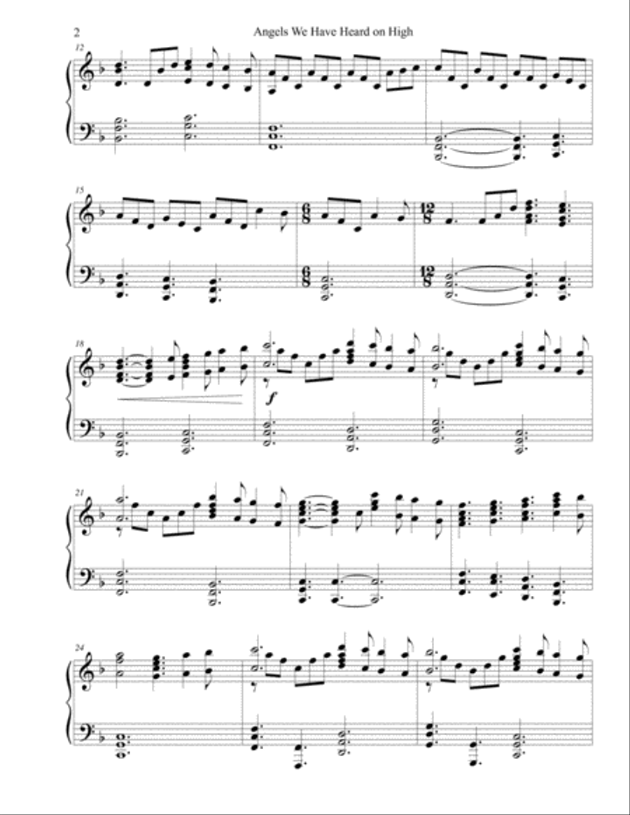Angels We Have Heard on High Piano Solo scores gallery preview page 2