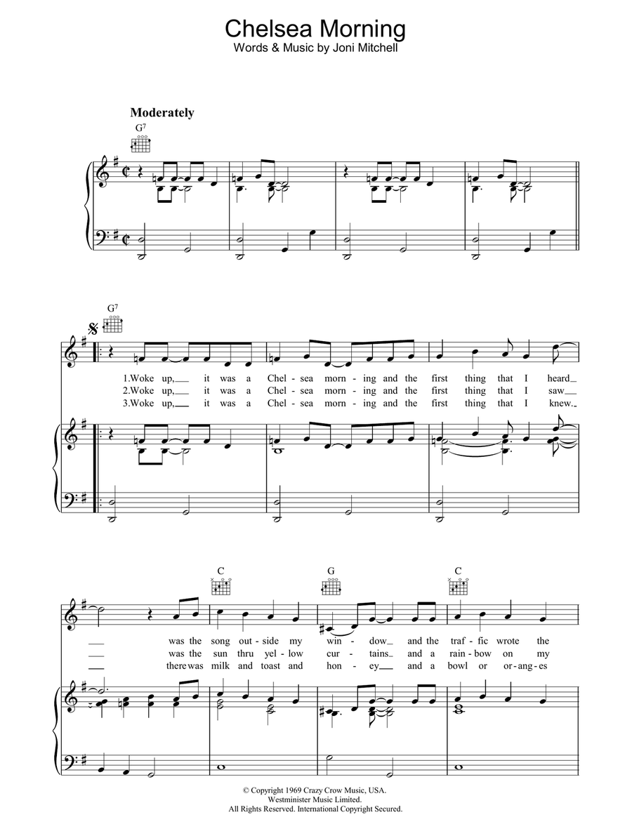 Chelsea Morning Chelsea Morning Acoustic Guitar scores gallery preview page 1