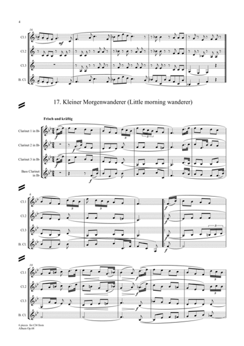 Schumann: Album für die Jugend (Album for the Young) Op 68 (6 pieces) - clarinet quartet image number null