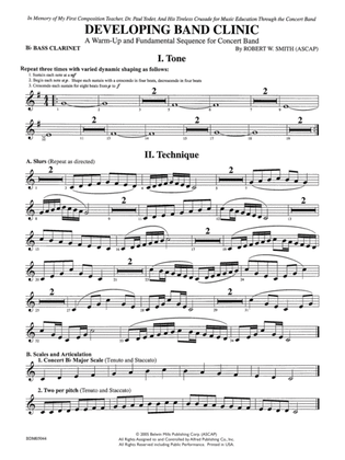 Developing Band Clinic (A Warm-Up and Fundamental Sequence for Concert Band): B-flat Bass Clarinet