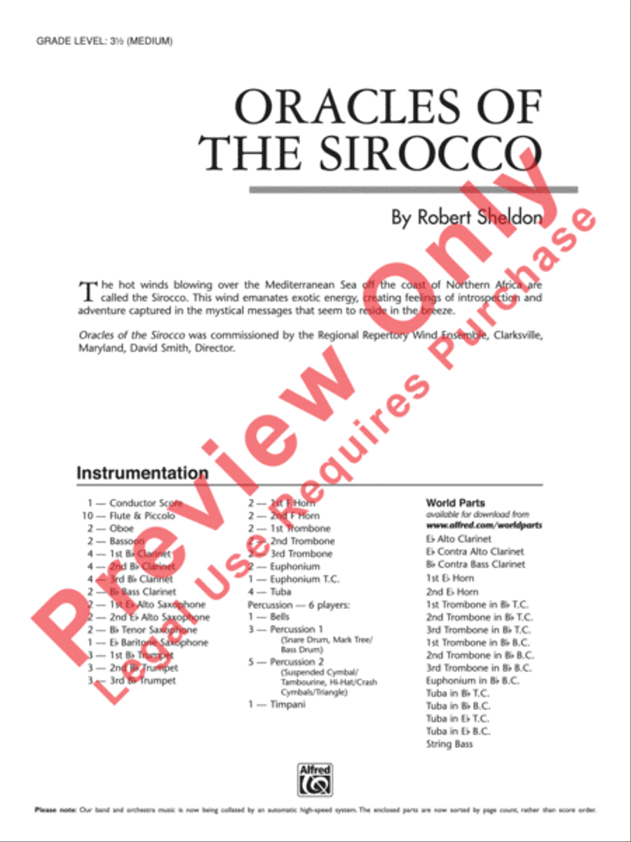 Oracles of the Sirocco Concert Band scores gallery preview page 2