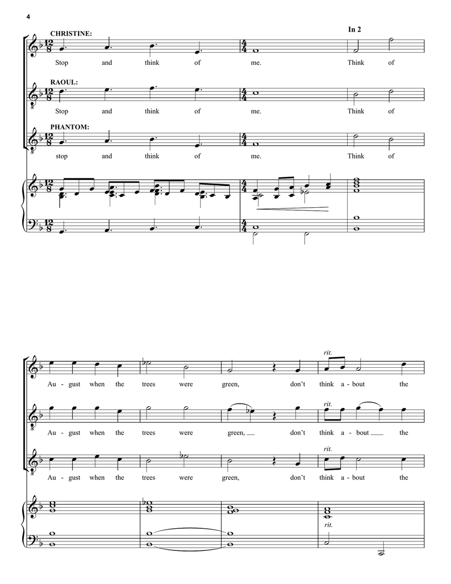 Think Of Me (from Phantom Of The Opera) (Trio) Voice scores gallery preview page 4