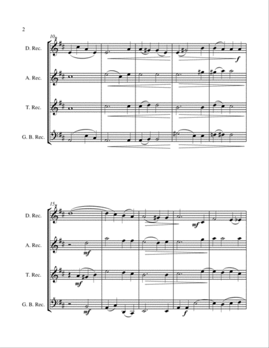 Ave Verum Corpus - Recorder Choir Quartet - Intermediate level Recorder scores gallery preview page 6
