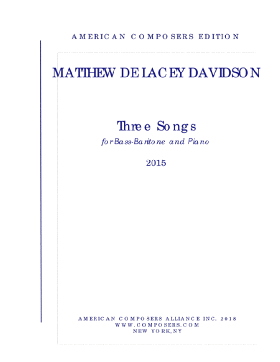 [Davidson] Three Songs Voice Solo scores gallery preview page 1