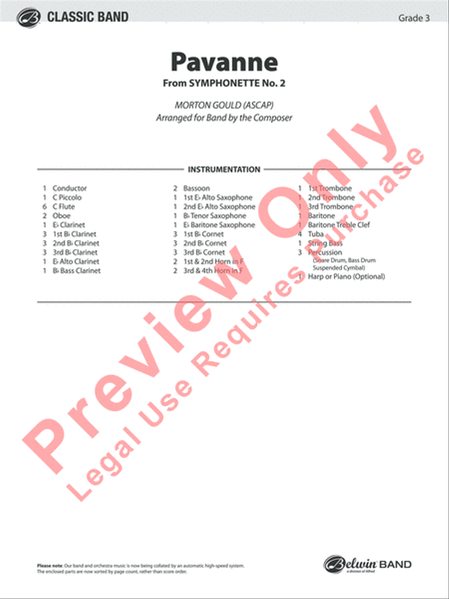 Pavanne (from Symphonette No. 2) Concert Band scores gallery preview page 2