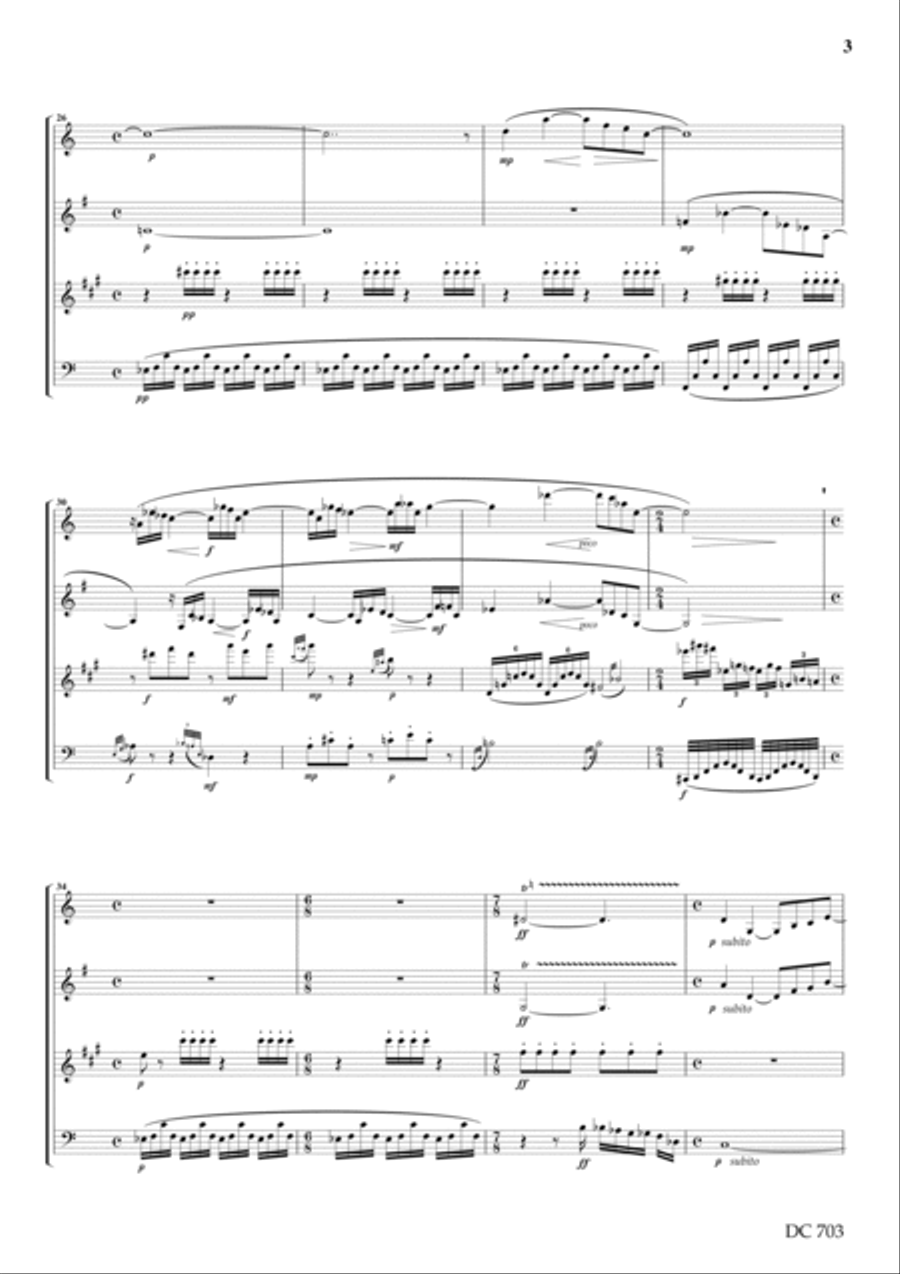 Prelude and Fugue No.2 - for clarinet quartet Clarinet Quartet scores gallery preview page 3
