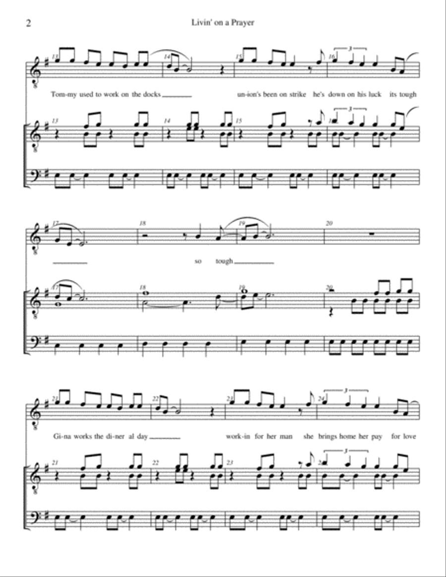 Livin' On A Prayer Livin' On A Prayer TTBB scores gallery preview page 2
