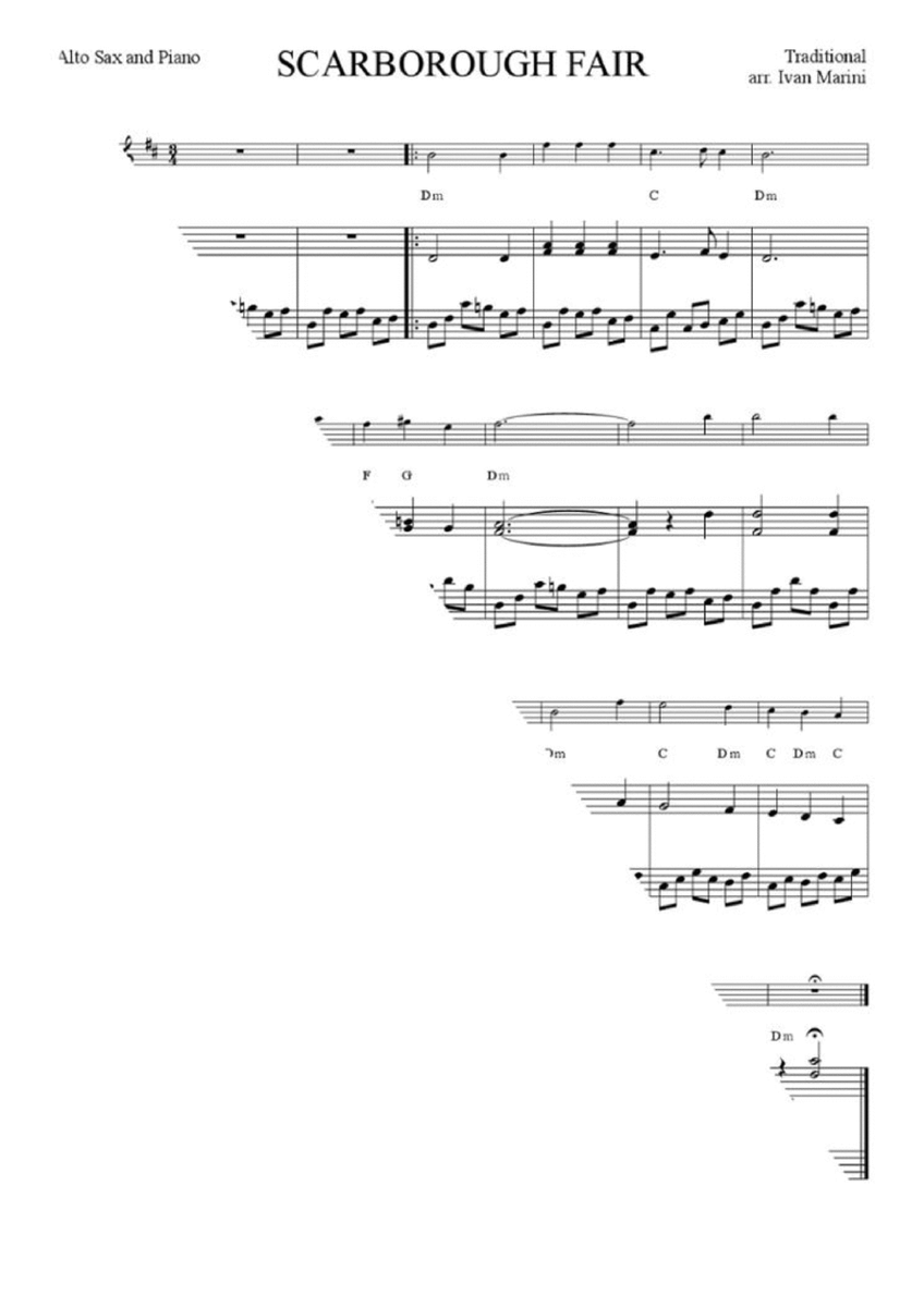 SCARBOROUGH FAIR - for Alto Sax and Piano