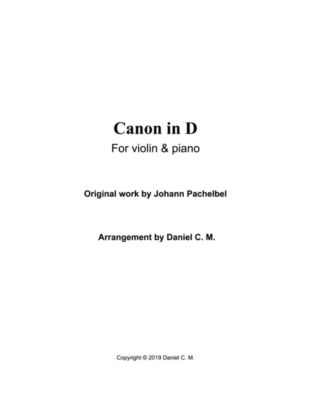Canon in D for violin and piano image number null