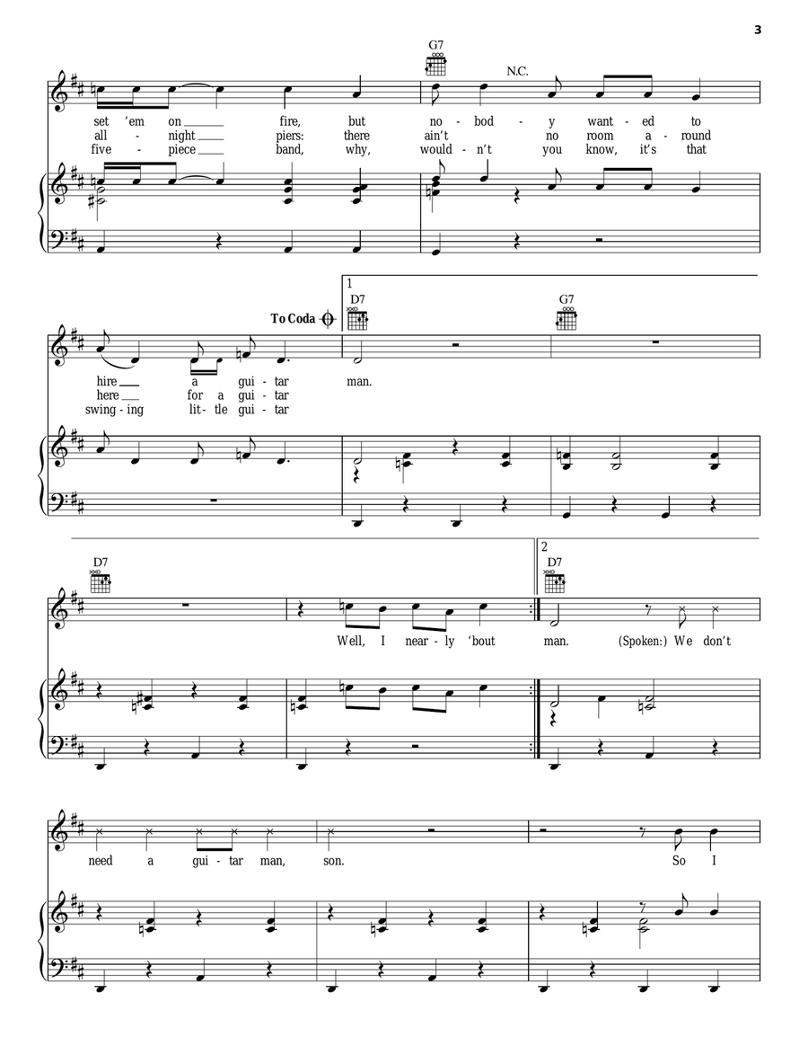 Guitar Man Guitar Man Piano, Vocal, Guitar scores gallery preview page 3