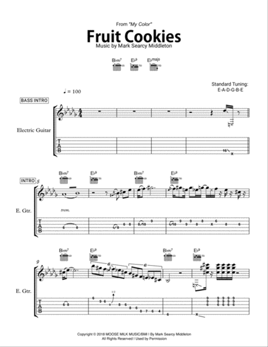 Fruit Cookies Electric Guitar scores gallery preview page 1