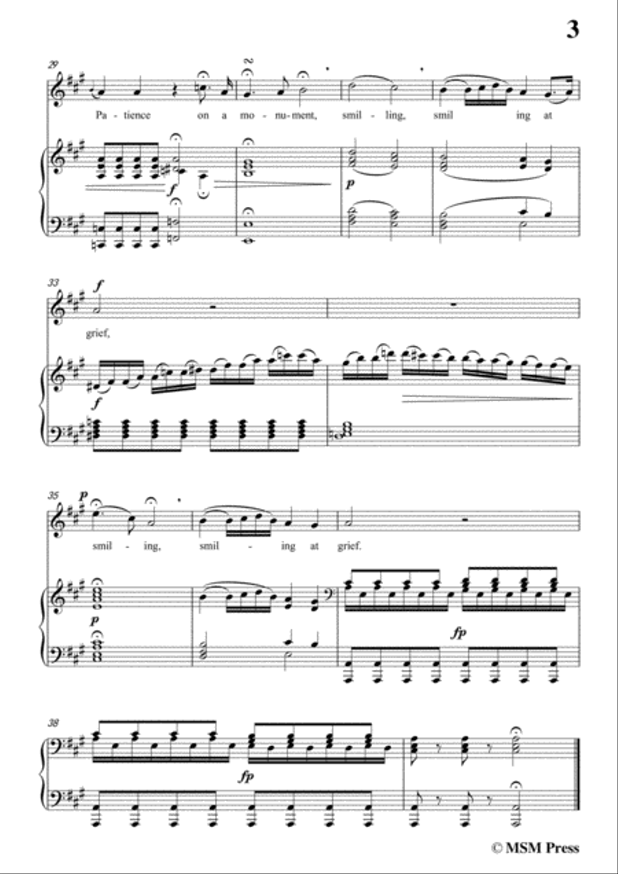 Haydn-She Never Told Her Love in A Major, for Voice and Piano Voice Solo scores gallery preview page 5