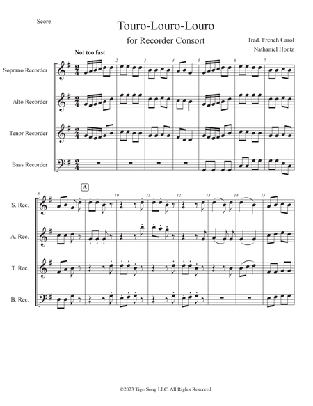 Touro Louro Louro (French Carol) for Recorder Consort image number null