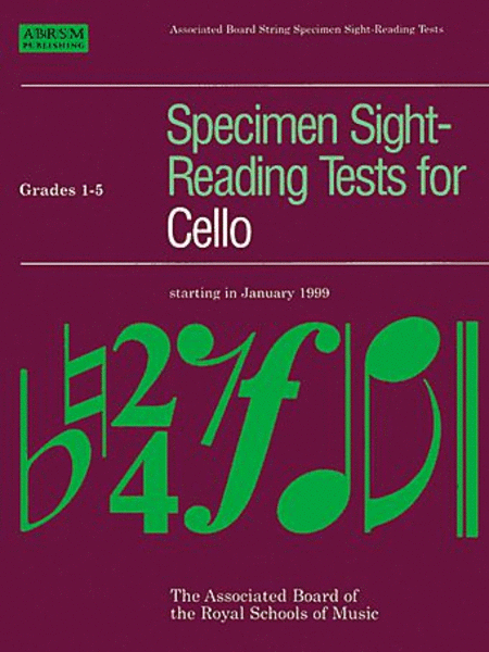 Specimen Sight-Reading Tests for Cello, Grades 1-5