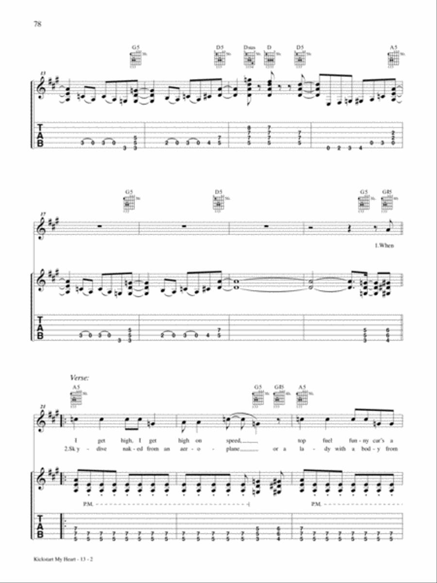 Kickstart My Heart Electric Guitar scores gallery preview page 2