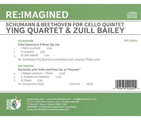 Re-Imagined: Schumann & Beethoven for Cello Quintet