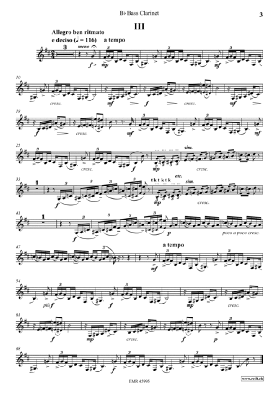 3 Preludes 3 Preludes Bass Clarinet scores gallery preview page 4