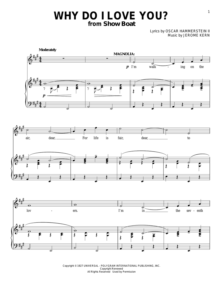 Why Do I Love You? Piano, Vocal scores gallery preview page 1