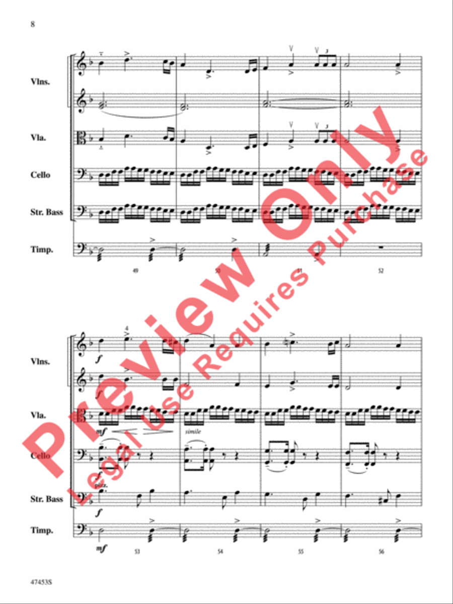 Symphony No. 2, Finale String Orchestra scores gallery preview page 9