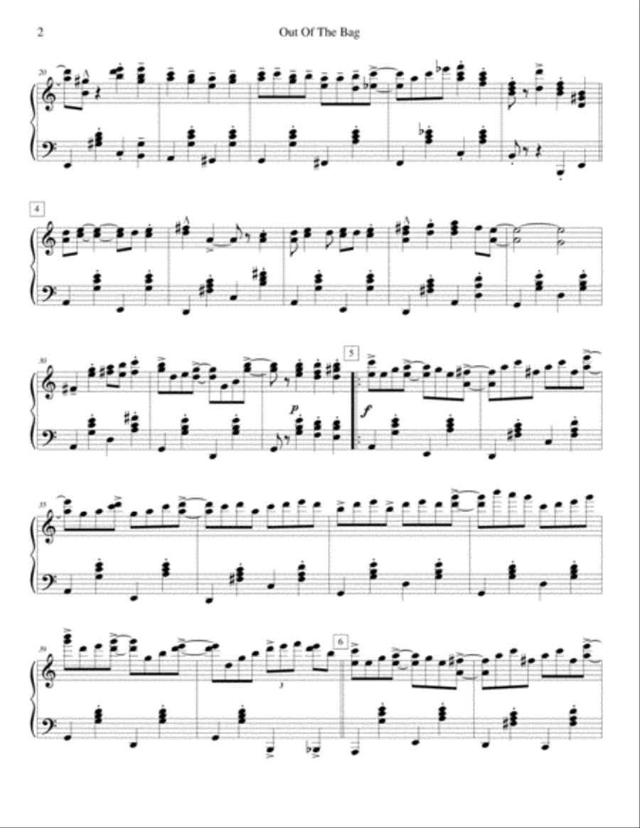 Out Of The Bag (a two step rag) Piano Solo scores gallery preview page 3