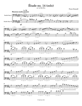 Franz Simandl Étude no. 14 in B Major (Maestoso molto pesante) for Two Double Basses
