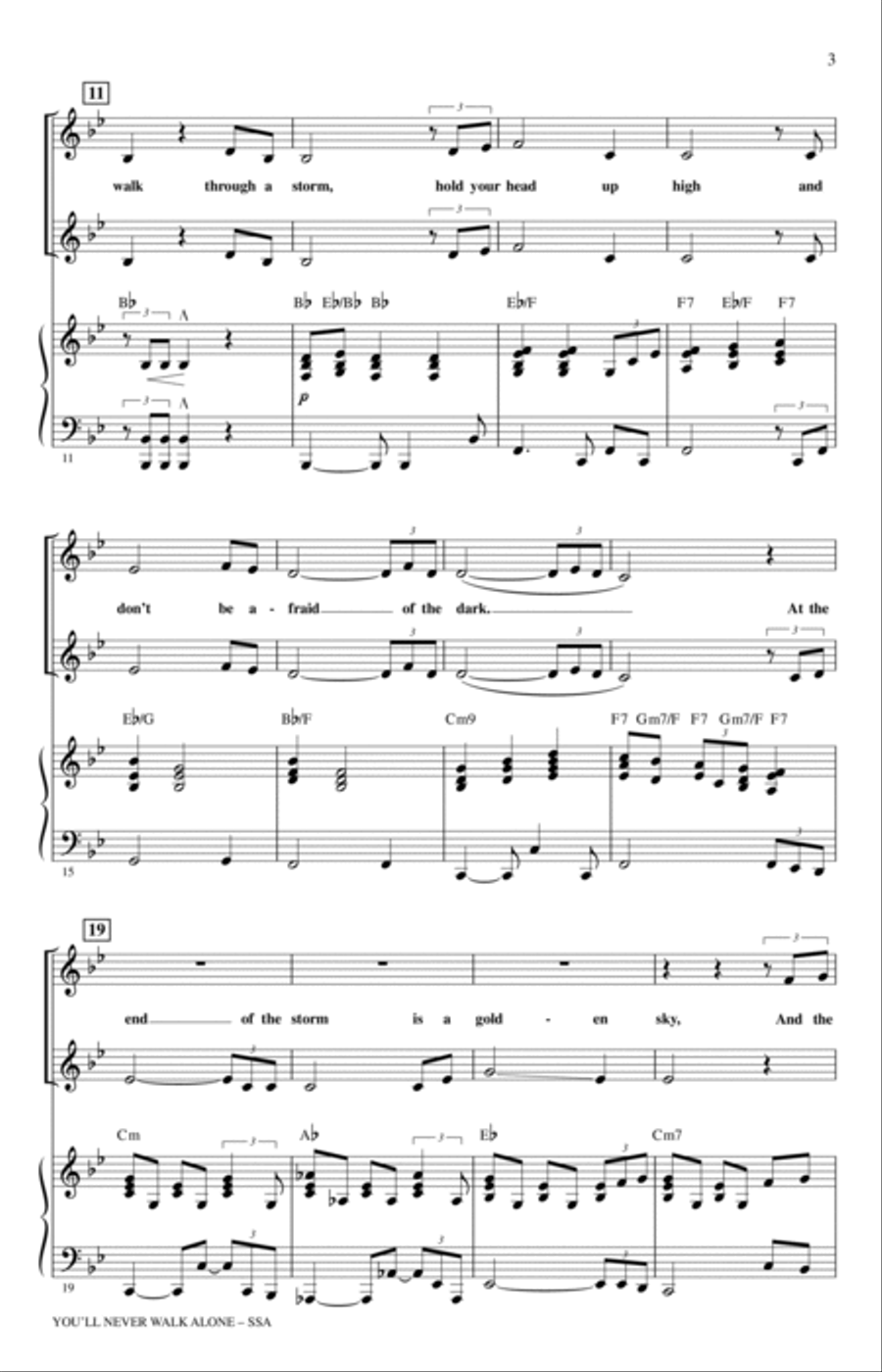 You'll Never Walk Alone (from Carousel) (arr. Mac Huff) SSA scores gallery preview page 2