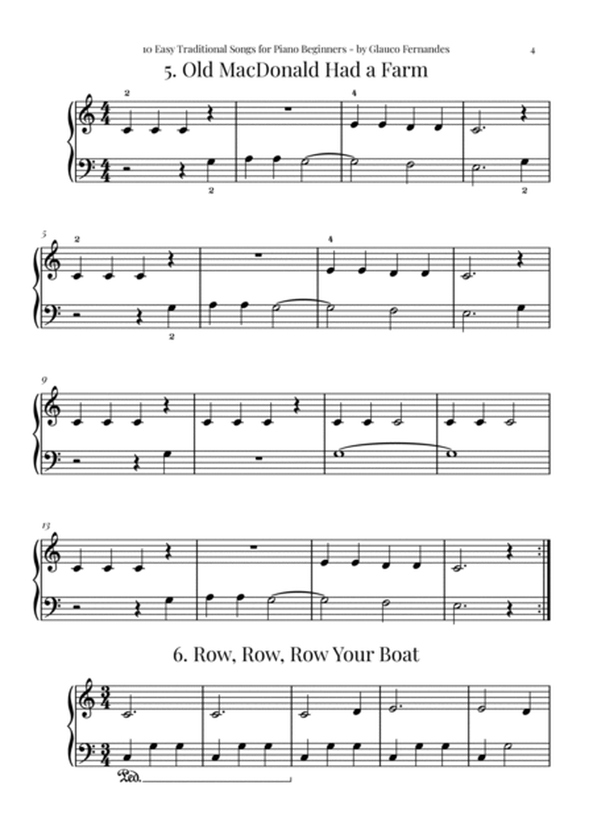 10 Easy Traditional Songs for Piano Beginners image number null