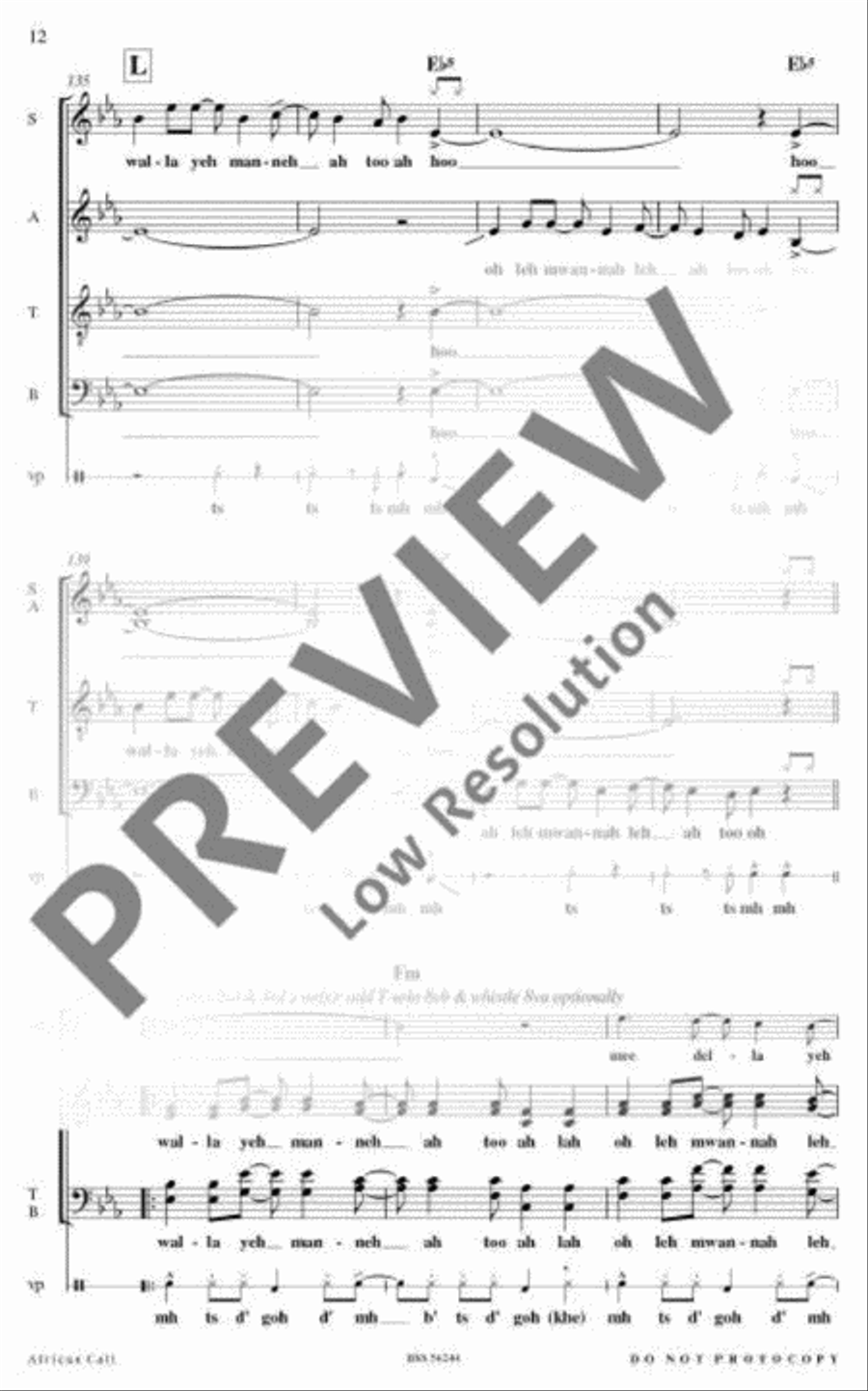 African Call 4-Part scores gallery preview page 15