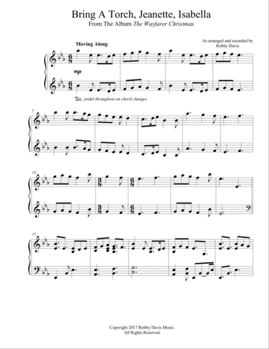 Bring A Torch, Jeanette, Isabella Piano Solo scores gallery preview page 1