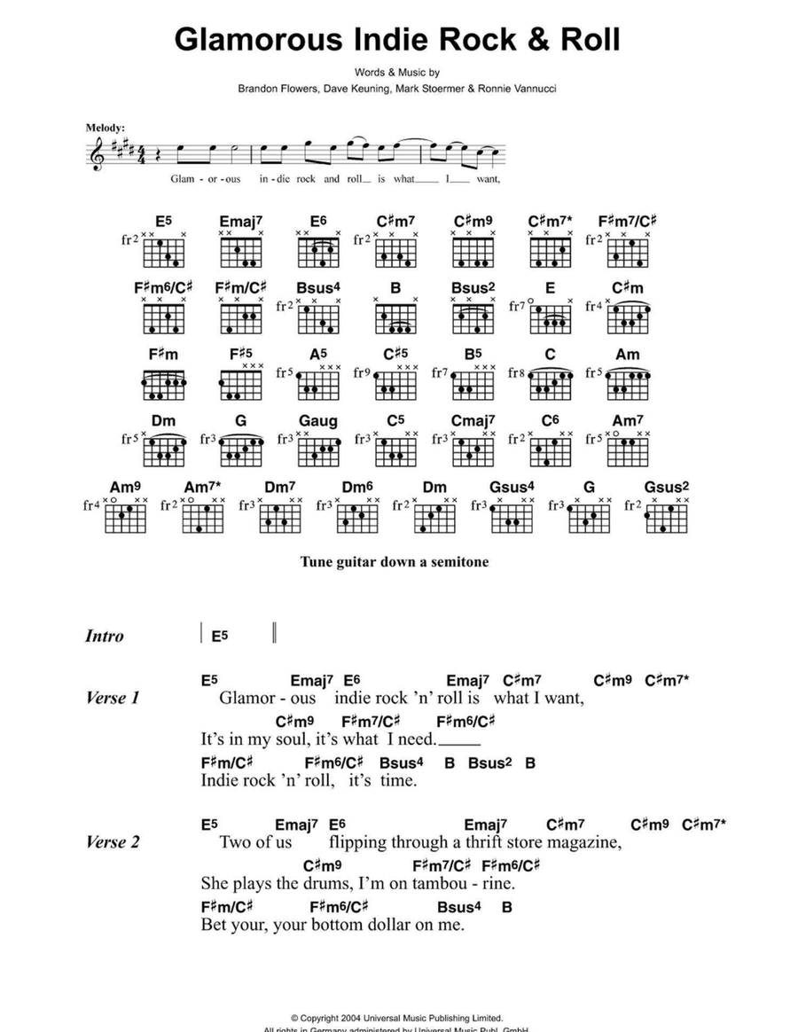 Glamorous Indie Rock And Roll Electric Guitar scores gallery preview page 1