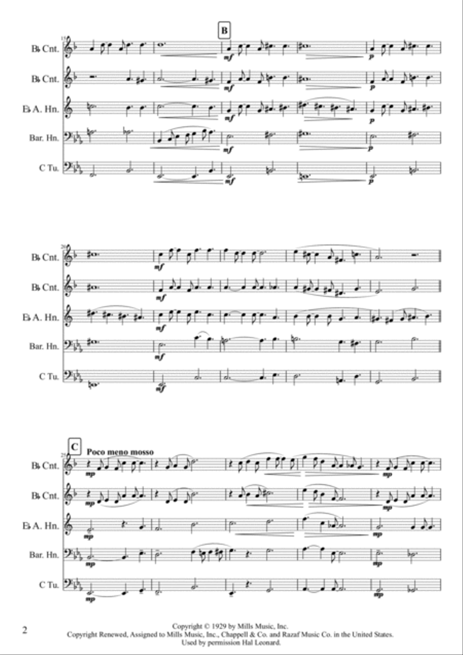 Ain't Misbehavin' Brass Ensemble scores gallery preview page 2