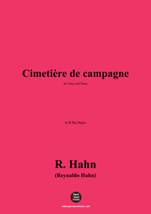 Book cover for R. Hahn-Cimetière de campagne,in B flat Major