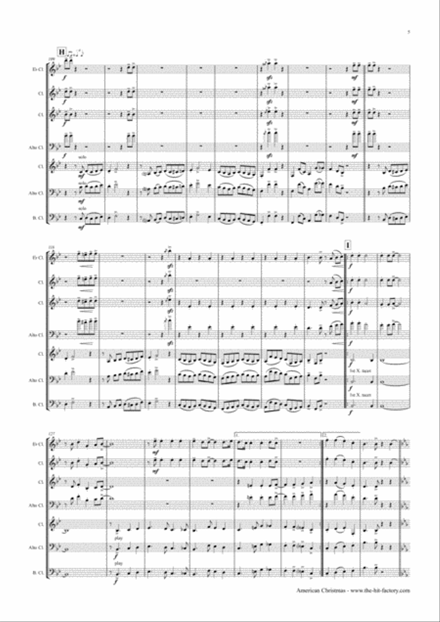 American Christmas - Mash up Rondo of best Christmas Songs - Clarinet Trio Clarinet Trio scores gallery preview page 6