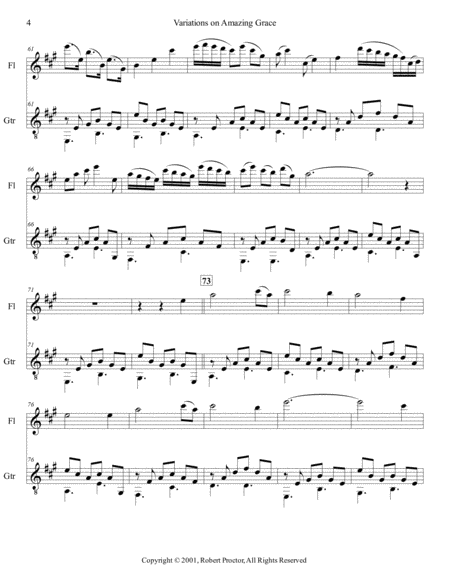 Variations on Amazing Grace for Flute and Guitar image number null