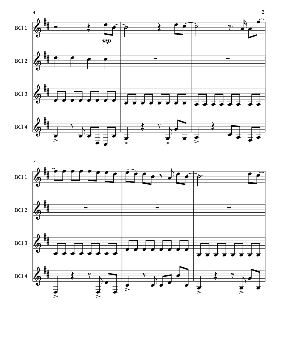 Good Luck, Babe! Good Luck, Babe! Clarinet Quartet scores gallery preview page 2