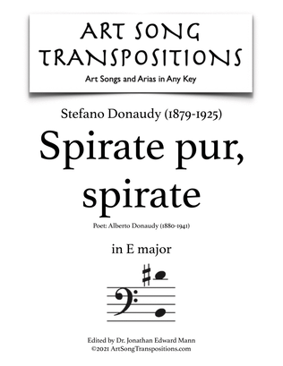 DONAUDY: Spirate pur, spirate (transposed to E major, bass clef)