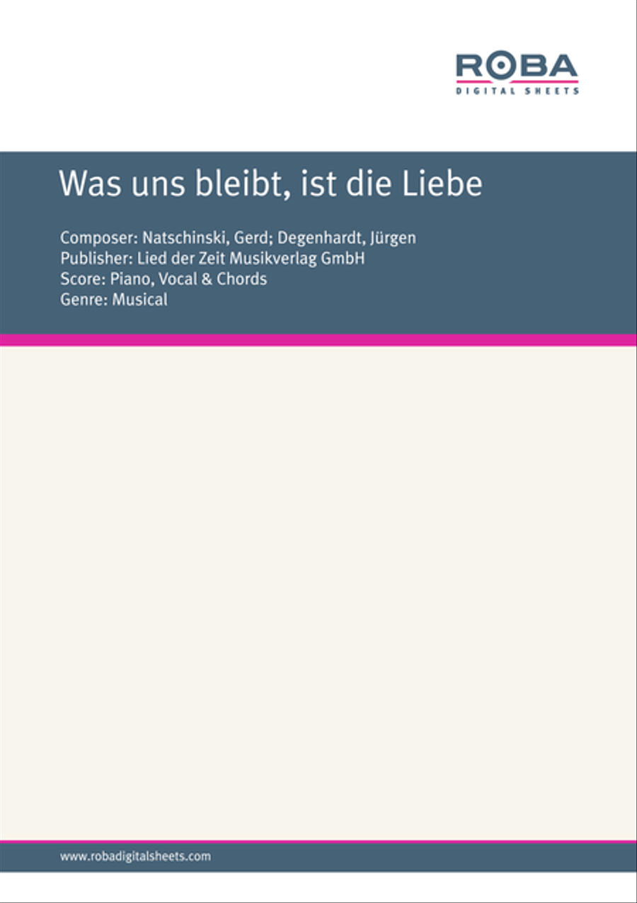 Was uns bleibt, ist die Liebe Voice scores gallery preview page 1
