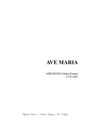Book cover for AVE MARIA - Aiblinger - For SATB Choir