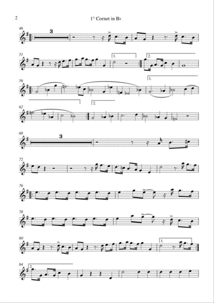 Gian Paolo Chiti: Standout for intermediate concert band: 1st Bb cornet part Concert Band scores gallery preview page 2